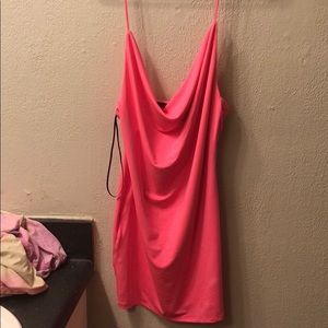 Neon pink mini dress